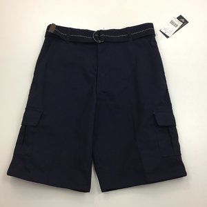 NWT US POLO Assn Dark Blue Belted Cargo Pockets Adjustable Waist Shorts